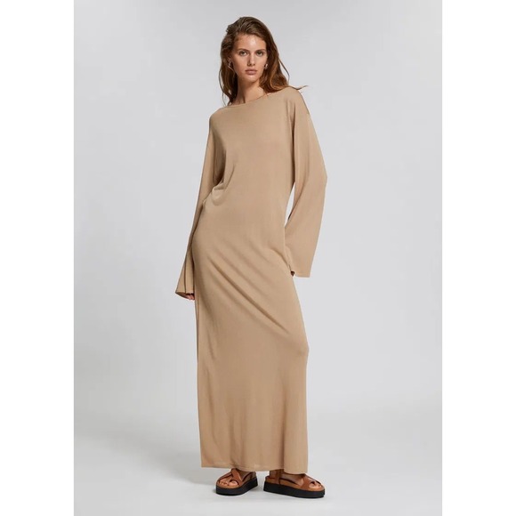 & Other Stories Dresses & Skirts - & Other Stories Stockholm Atelier Beige Knit Scoop Back Maxi Dress Small